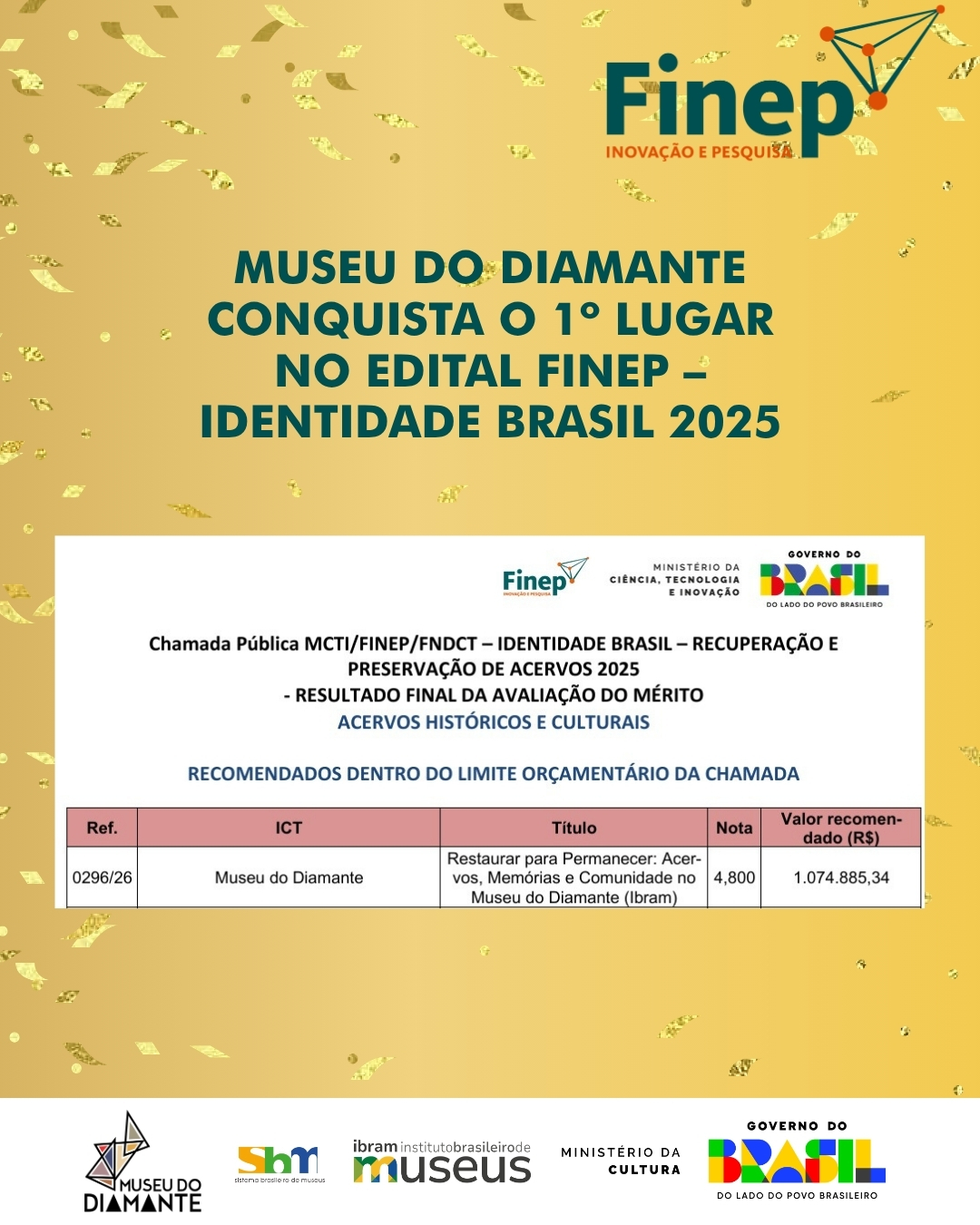MD é 1º lugar no Edital FINEP